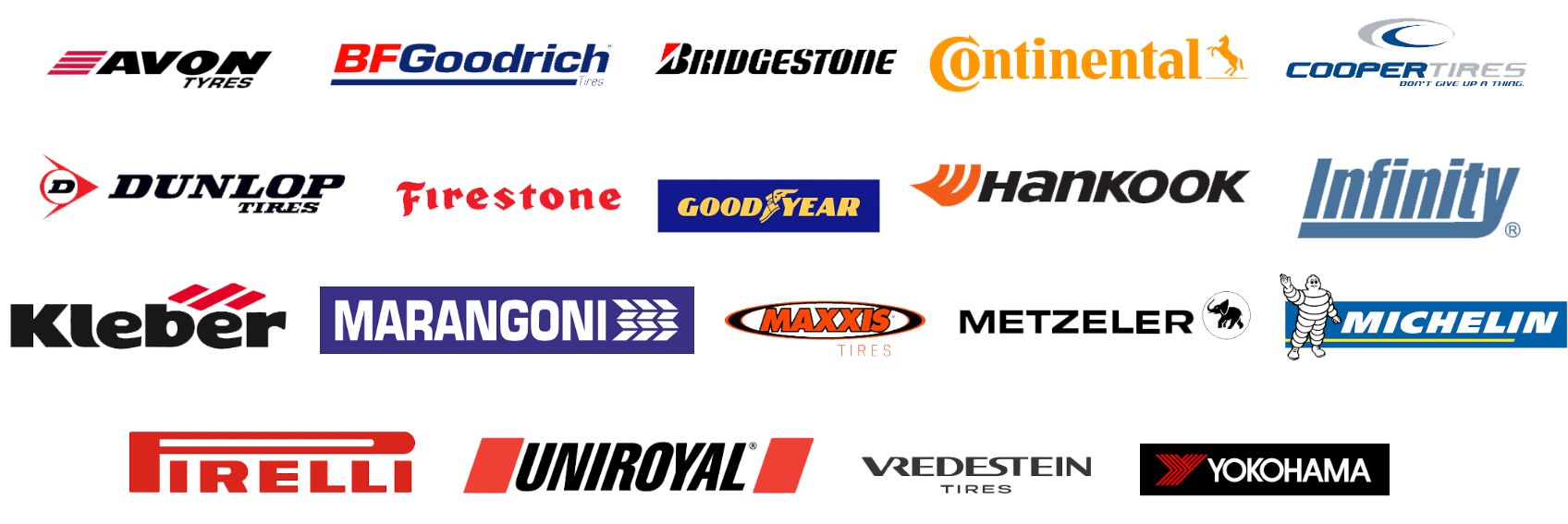Marcas de neumáticos con las que trabajamos